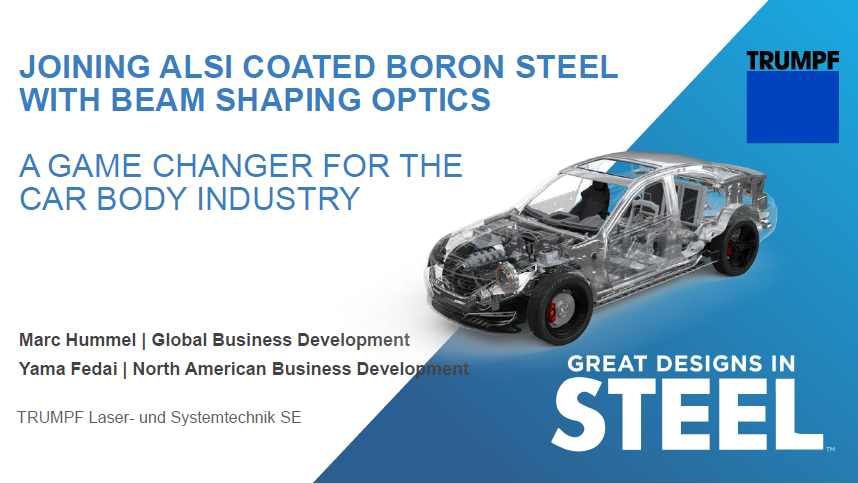 [Presentation Thumbnail: Joining ALSI Coated Boron Steel With Beam Shaping Optics- A Game Changer For The Car Body Industry]
