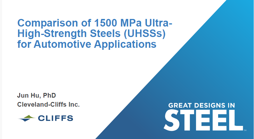 [Presentation Thumbnail: GDIS Technical Webinar: Comparison of 1500 MPa Ultra-High-Strength Steels (UHSSs) for Automotive Applications]